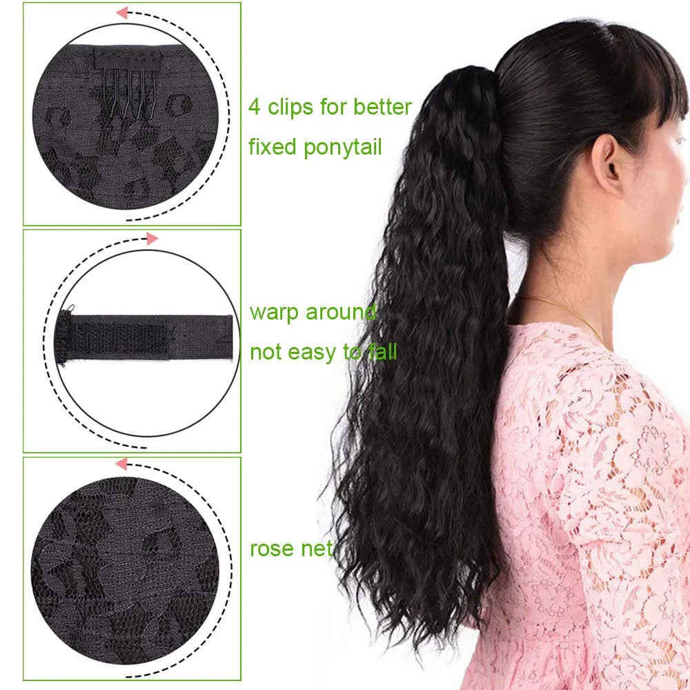 Wrap Around Ponytail Extensions Choose Color to Match Your Hair or Create a New Look while adding Volume to your Style 22" Heat Resistant