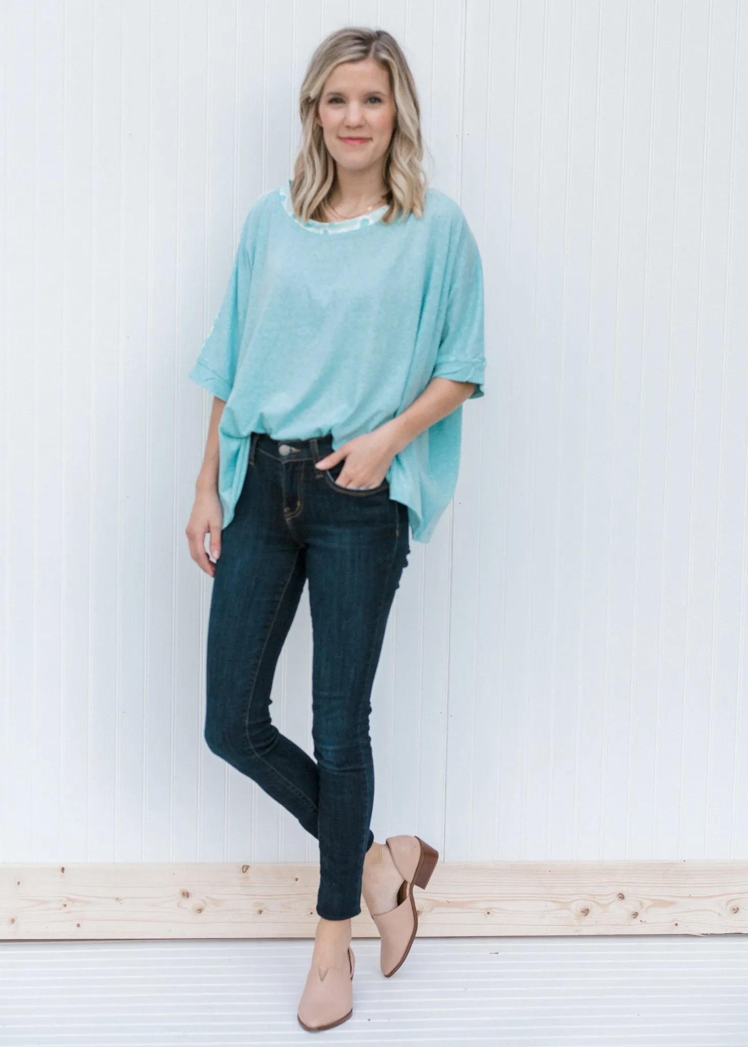 X Soft Blue Comfort Top