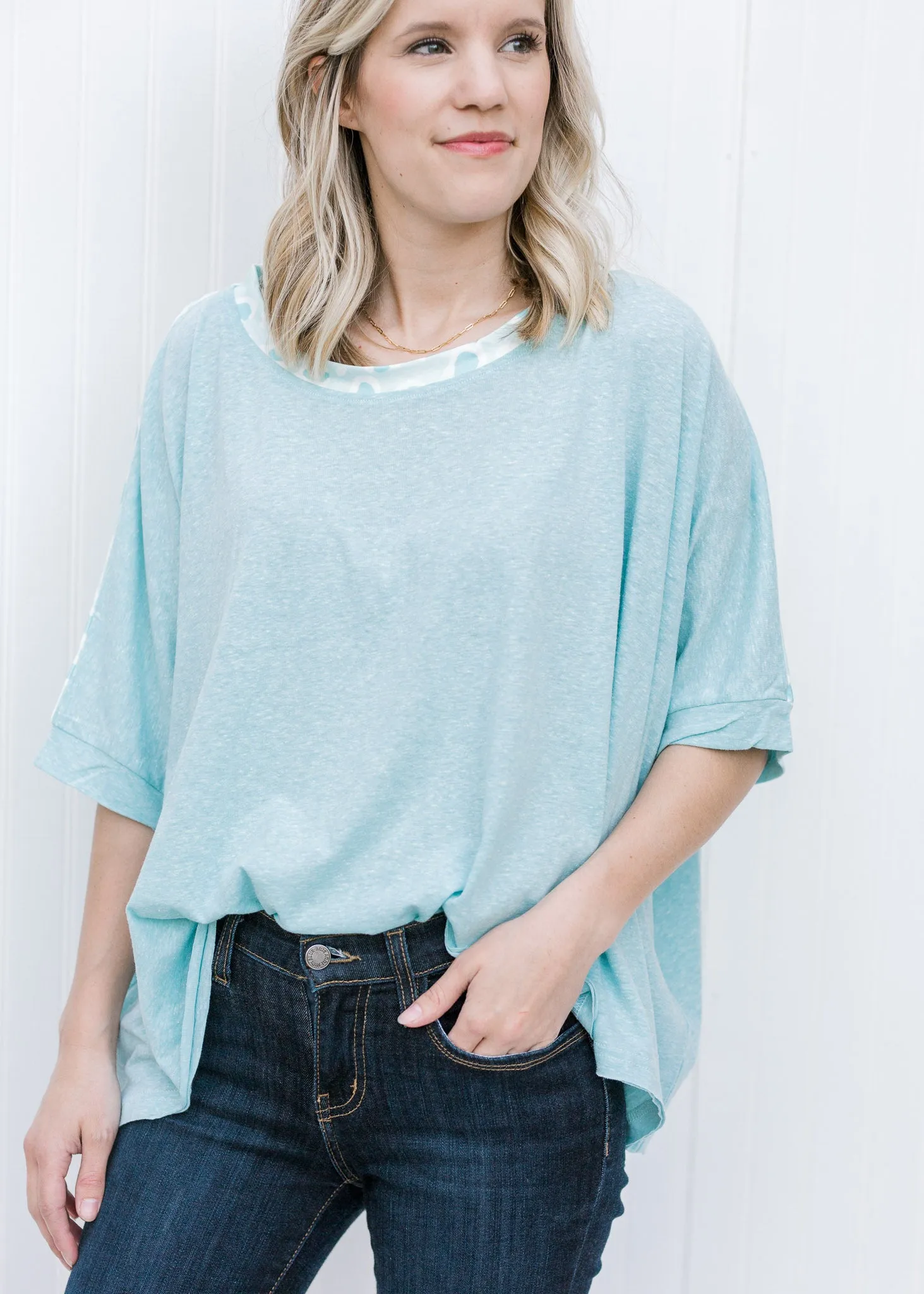 X Soft Blue Comfort Top