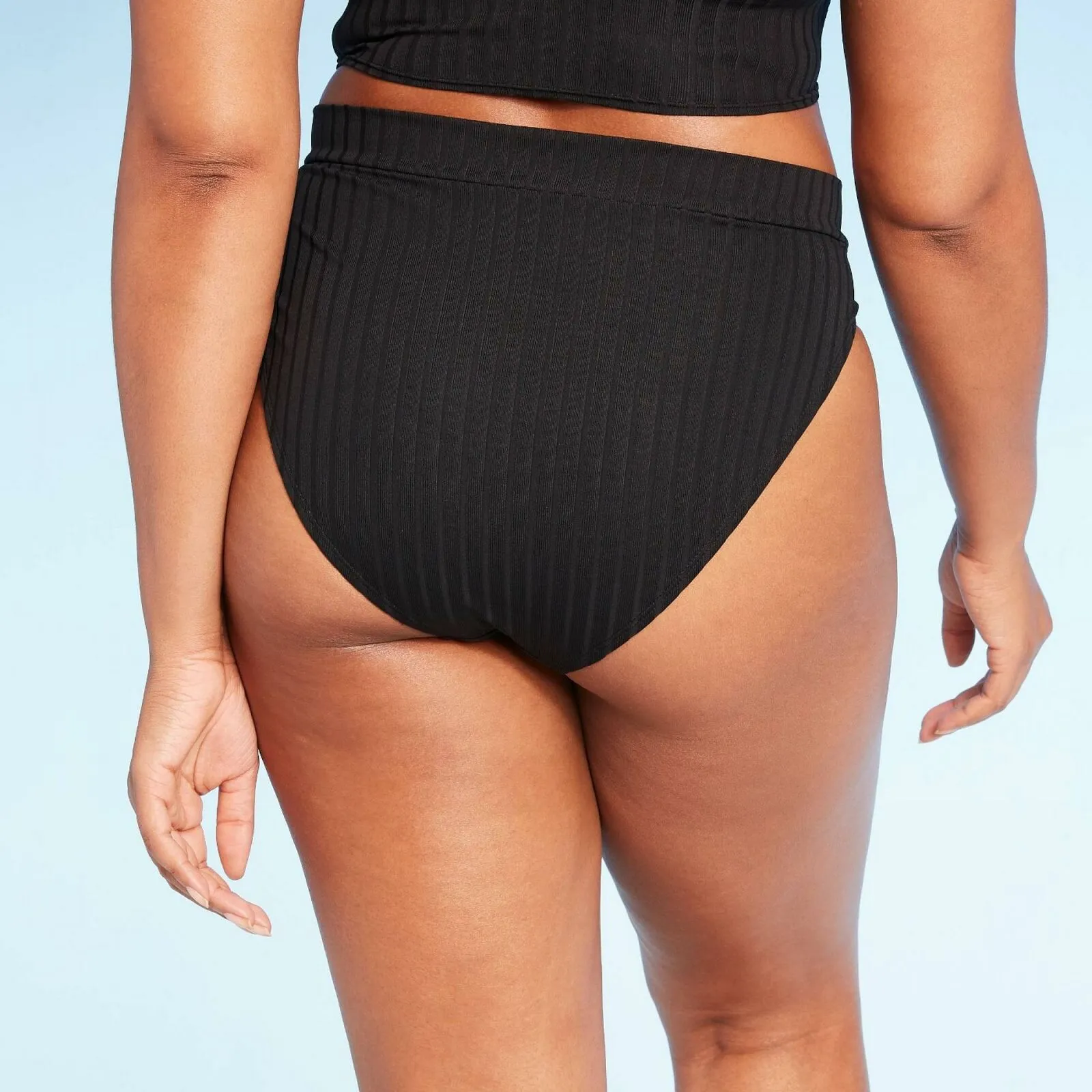 Xhilaration Women's Ribbed High Leg High Waist Bikini Bottom