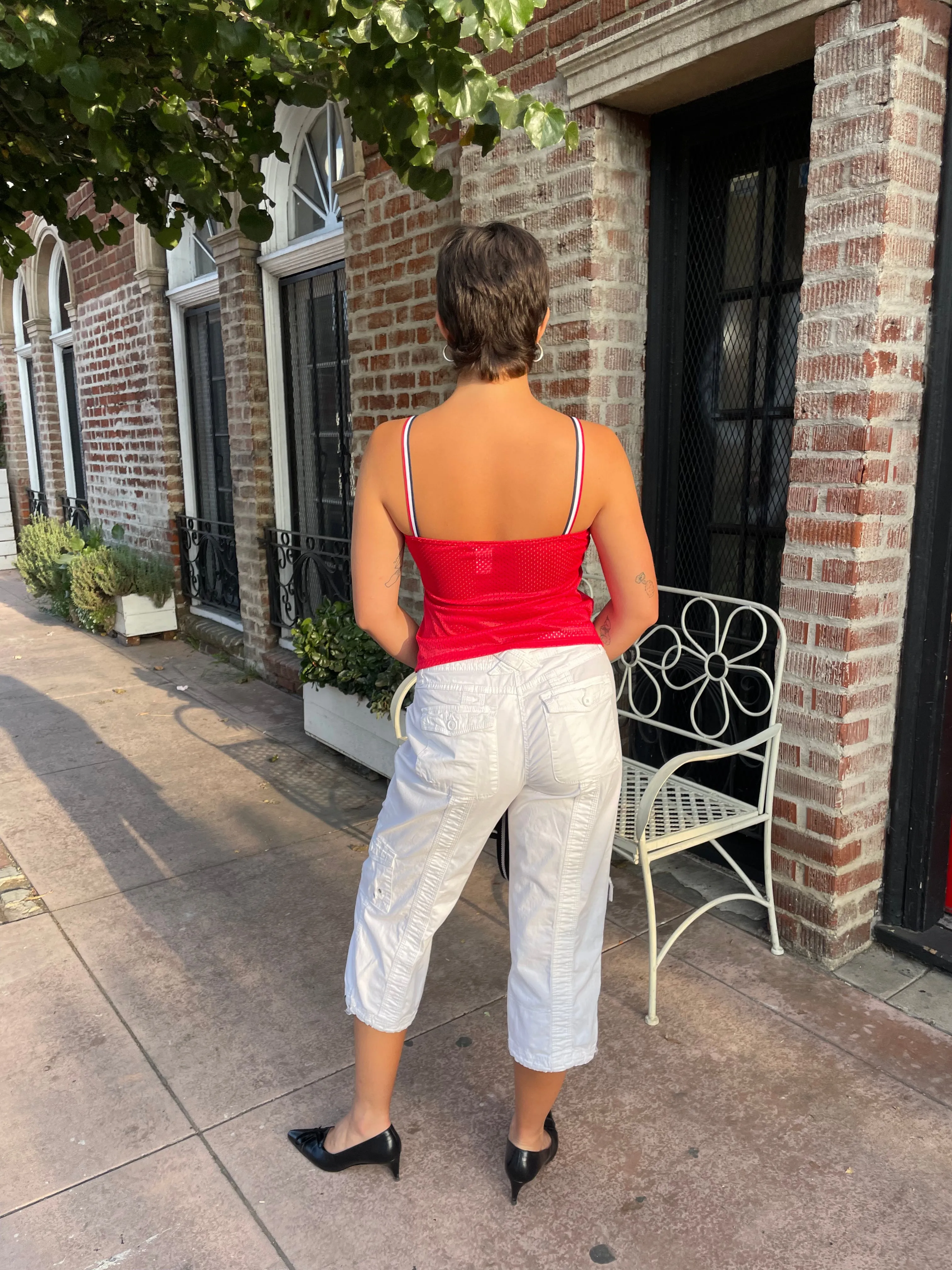 Y2K White Cargo Capris (S)