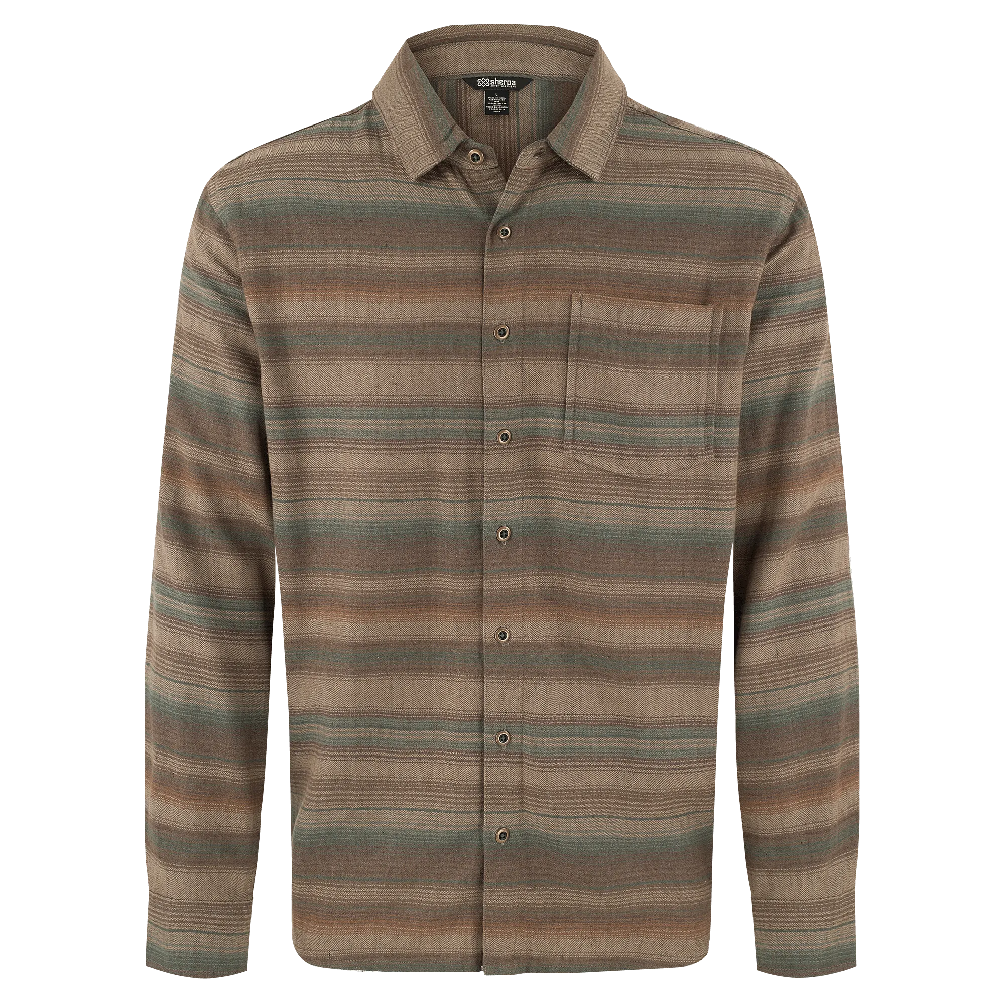 Yadav Eco Long Sleeve Shirt - Maato Grey Tigra Stripe