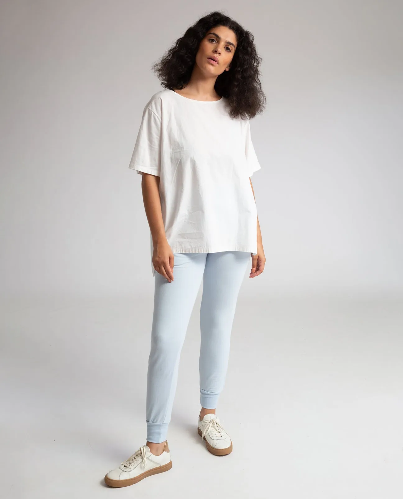 Zadie Organic Cotton Trousers In Pale Blue