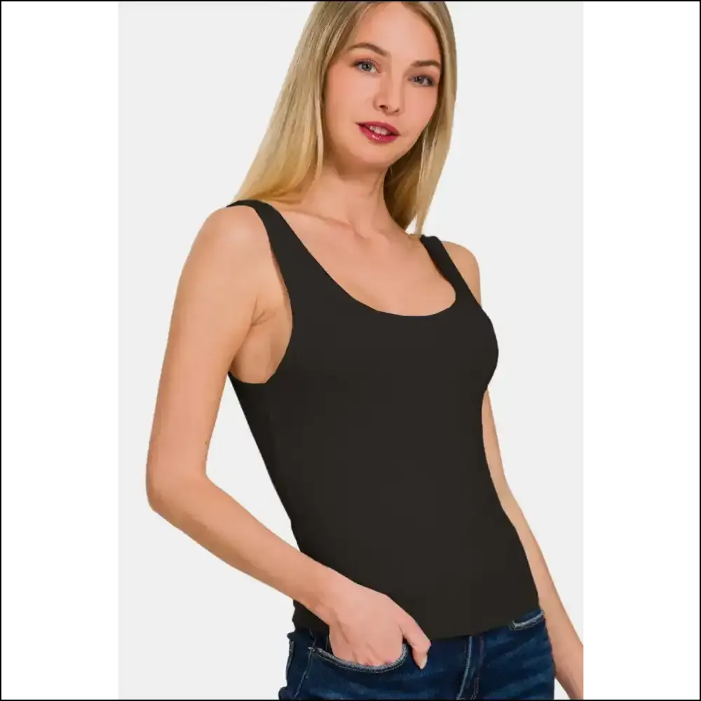 Zenana Double Layer Round Neck Tank - Stylish & Chic