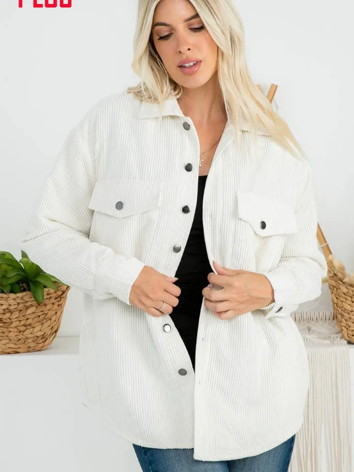 Zia Apparel Padded Corduroy Jacket