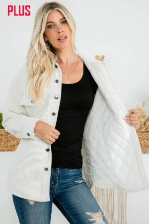 Zia Apparel Padded Corduroy Jacket