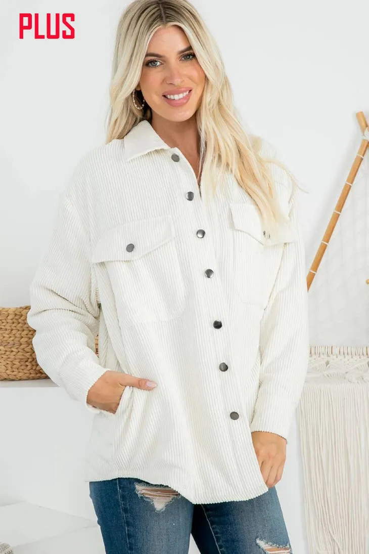 Zia Apparel Padded Corduroy Jacket