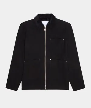 Zipper Worker Jacket - Black